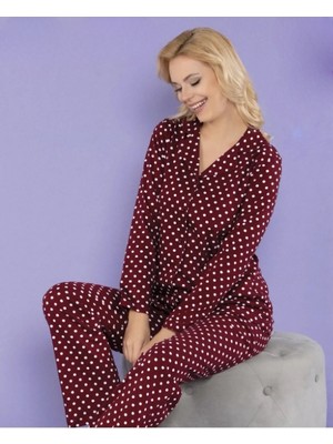 Over Sleep by Poleren Over Sleep Poleren Düğmeli Pamuk Pijama Takım