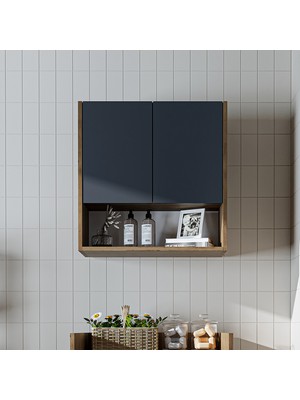 Çamaşır-Kurutma Makinesi Dolabı Kapaklı Üst Dolabı Banyo Dolabı 65 cm