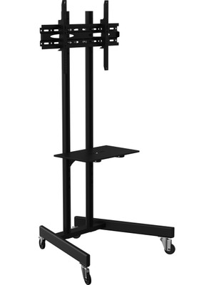 Alpin TV/Fuar Standı Bilgisayar Askı Aparatlı Metal Ayaklı Tekerlekli TV Sehpası/Ünitesi