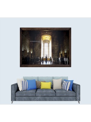Türkçü, Anıtkabir, Mustafa Kemal Atatürk, Çerçeveli Cam Duvar Tablosu 30 x 45  cm