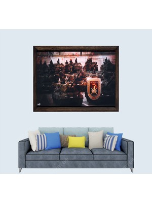 Türkçü, Türk Kara Kuvvetleri, Çerçeveli Cam Duvar Tablosu 30 x 45  cm  Sp1