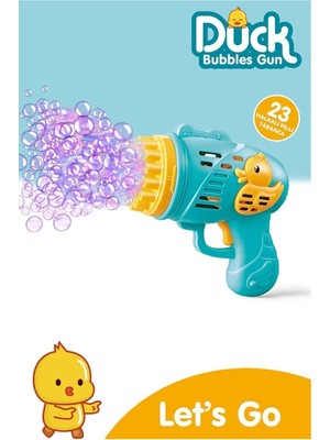 Duck Çok Delikli Pilli Köpük Atan Tabanca Oyuncağı 23 Delikli Bubble Gun Çocuk Bebek Oyuncağı