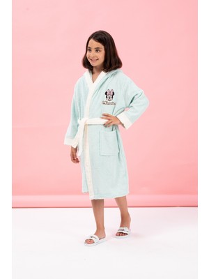 Özdilek Minnie Mouse Heart Nakışlı Disney Lisanslı Kapüşonlu Çocuk Bornozu 9/10 Yaş