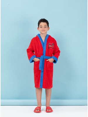 Özdilek Cars Go Nakışlı Disney Lisanslı Kapüşonlu Çocuk Bornozu 7/8 Yaş