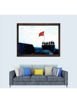 Türkçü, Türk Ordusu Çerçeveli Cam Duvar Tablosu 20 x 30  cm