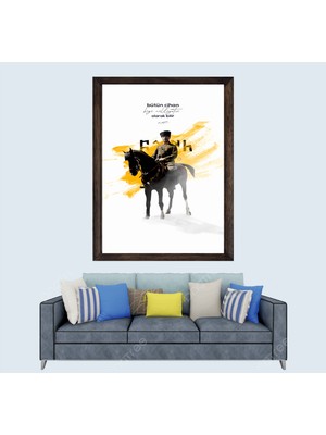 Türkçü, Mustafa Kemal Atatürk , Türk, Çerçeveli Cam Duvar Tablosu 30 x 45  cm  SP15