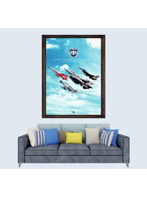 Türkçü, Türk Hava Kuvvetleri, Çerçeveli Cam Duvar Tablosu 30 x 45  cm