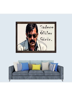 Kurtlar Vadisi Pala, Sadece Ölüler Görür Çerçeveli Cam Duvar Tablosu 30 x 45  cm