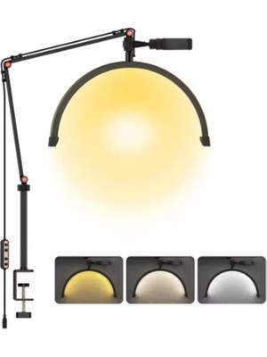 HD-M3X Ay Lamba LED Video Işığı Yarım Ay Şekilli Kumandalı Dolgu Işık Kalıcı Makyaj Tatto Çekim Işığı