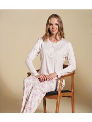 Over Sleep by Poleren Kadın Battal Beden Pijama Takımı