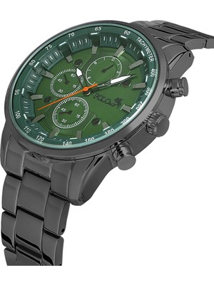 Polo Air Şık Metal Erkek Kol Saati Siyah Yeşil Renk PL-0962E3X
