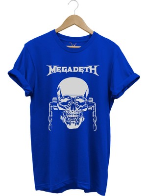 Heavy Metal Unisex Megadeth Skull Baskılı %100 Pamuk Regular Fit Bisiklet Yaka T-Shirt