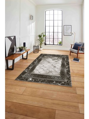 Napoli Home Baskılı Mermer Vektörel Model Kaymaz Yıkanabilir Yolluk Mutfak Salon Halısı, Mermer-42-Vizon,