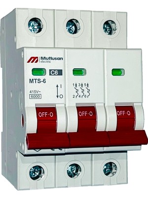 Mutlusan MTS06-3006C 3X6A 6ka C Tipi Otomatik Sigorta