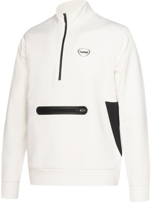 Hummel Loton Zip Neck Erkek Beyaz Dik Yaka Sweatshirt