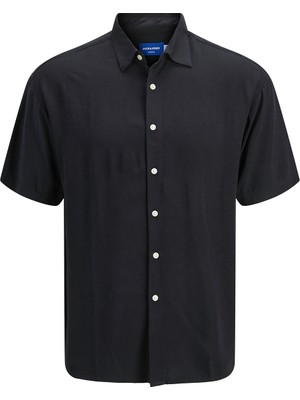Jack&jones Joshua Viscose Erkek Siyah Klasik Yaka Gömlek