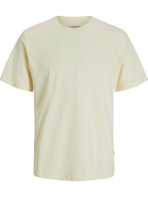 Jack & Jones Jack&jones Varenna Branding Crew Neck Erkek Sarı Yuvarlak Yaka Tişört