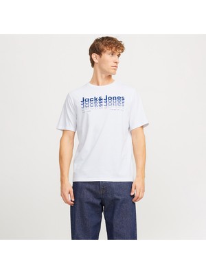 Jack & Jones  Tex Crew Neck Erkek Beyaz Klasik Yaka Tişört