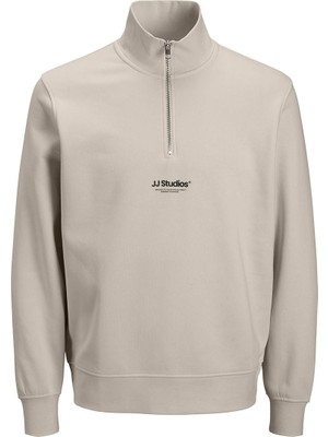 Jack&jones Soho Quarter Zip Erkek Bej Dik Yaka Sweatshirt