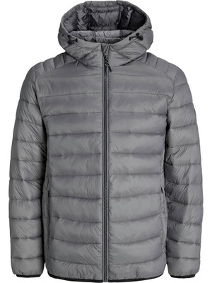 Jack & Jones Jack&Jones Bradley Light Puffer Hood Erkek Gri Kapüşonlu Mont