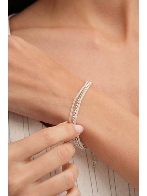 Sümer Telkari Hasır Elişi Tasarım Gümüş Bileklik 4425