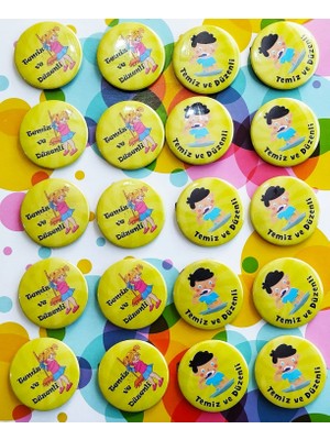 20 Adet Temiz ve Düzenli Öğrenci Yaka Rozeti