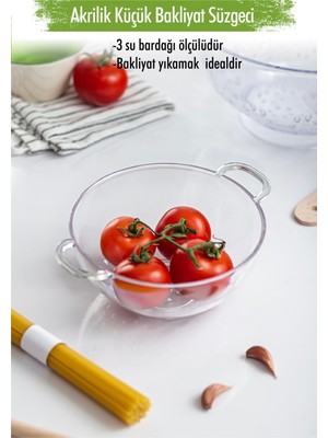 Depa Akrilik Şeffaf Mini Pirinç Süzgeçi & Bakliyat Süzgeçi (3 Su Bardağı Ölçülü)
