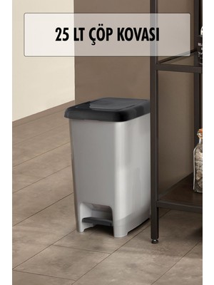Depa 25 Litre Basmalı Çöp Kovası