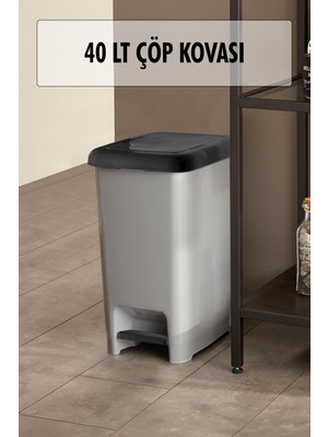 Depa 40 Litre Basmalı Çöp Kovası