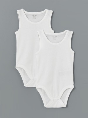 LC Waikiki Lcw Baby Bisiklet Yaka Kolsuz Kız Bebek Çıtçıtlı Body 2'li