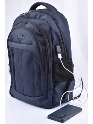 Dada Dada-01 USB Aparatlı Ortopedik Kısa Seyahat Amaçlı Çok Gözlü 15,6'' Notebook ve Tablet Sırt Çantası