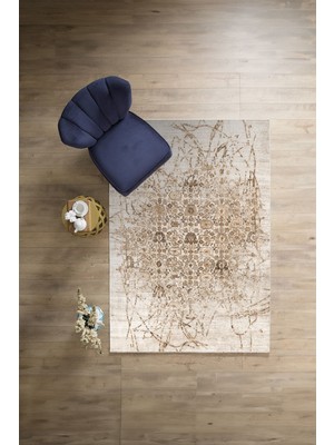 Napoli Home Dijital Baskılı Sade Akrilik Desen Yıkanabilir Kaymaz Yolluk Mutfak Salon Halısı, Sade-59-Bej,