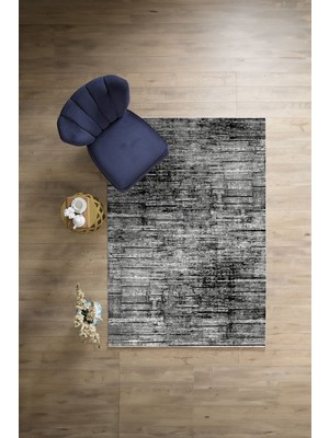 Napoli Home Dijital Baskılı Sade Düz Dekoratif Yıkanabilir Kaymaz Yolluk Mutfak Salon Halısı, Sade-83-Siyah,