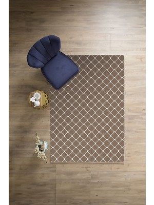 Napoli Home Dijital Baskılı Sade Kupa Model Yıkanabilir Kaymaz Yolluk Mutfak Salon Halısı, Sade-92-Vizon,