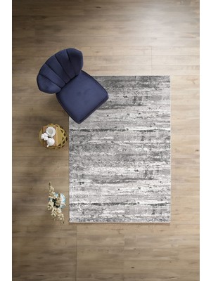 Napoli Home Dijital Baskılı Sade Düz Model Yıkanabilir Kaymaz Yolluk Mutfak Salon Halısı, Sade-67-Gri,