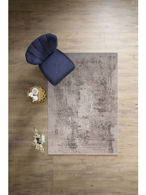 Napoli Home Dijital Baskılı Sade Otantik Model Yıkanabilir Kaymaz Yolluk Mutfak Salon Halısı, Sade-68-Vizon,