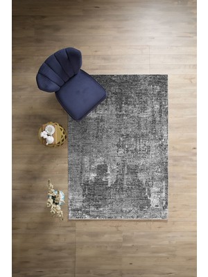Napoli Home Dijital Sade Modern Dekoratif Yıkanabilir Kaymaz Yolluk Mutfak Salon Halısı, Sade-82-Gri,