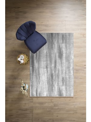 Napoli Home Dijital Baskılı Sade Motifli Yıkanabilir Kaymaz Yolluk Mutfak Salon Halısı, Sade-98-Gri,