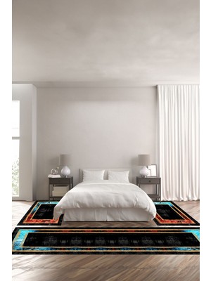 Napoli Home Baskılı Kaymaz Yıkanabilir Çerçeveli Modern Sade Model Üçlü Yatak Odası,Yo-Çerçevelı-130-Renklı,