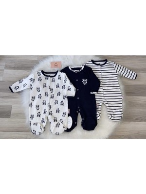 Baby Wings Panda Nakışlı 3'lü Tulum Set Takım