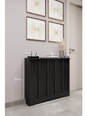 Bagax Efes Model, Siyah Renk, 96  cm  Petek Kaplama, Dresuar