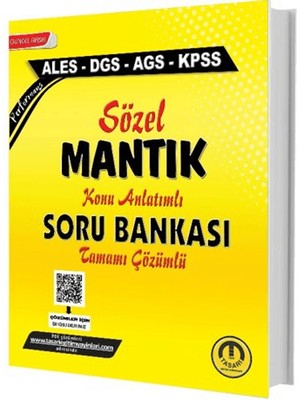 Tasarı Eğitim Yayınları Tasarı Yayınları ALES DGS KPSS MEB-AGS Sözel Mantık Konu Anlatımlı Soru Bankası Çözümlü