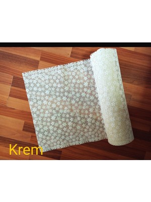 Meiwa Pvc Dantel Raf-Dolap-Çekmeçe-Runner  Örtüsü / Ebat: 50 cm x 5 mt -Krem