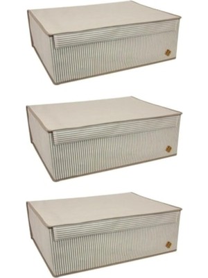 Std 3 Adet Baza Içi Düzenleyici Kapaklı Organizer Kutu 50X40X19 cm Klasik