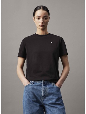 Calvin Klein Jeans Bisiklet Yaka Düz Siyah Kadın T-Shirt J20J224986BEH