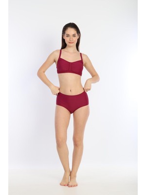 Rapapa Kadın Ince Askılı Ayarlanabilir Bikini 7277 Mürdüm