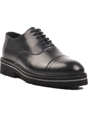 Ayakmod Siyah Deri Erkek Casual Ayakkabı