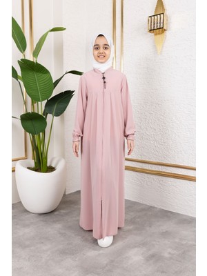 Robalı Pileli Çocuk Ferace & Pudra