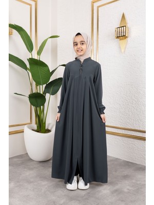 Robalı Pileli Çocuk Ferace & Füme