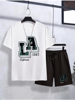 Punıx  Kıds Özel  Üretim  L  A Baskılı  Yeni  Trend  Erkek Çocuk  T-Shırt  Şort  Takım